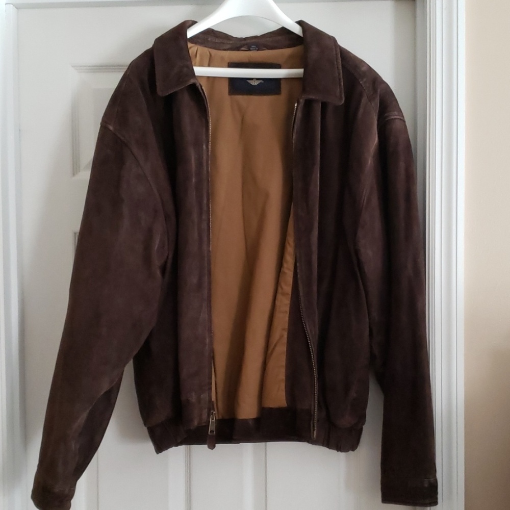 Men's Brown Suede Dockers Bomber Jacket